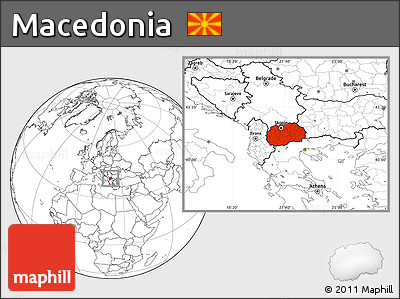 Blank Location Map of Macedonia