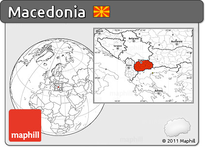 Blank Location Map of Macedonia
