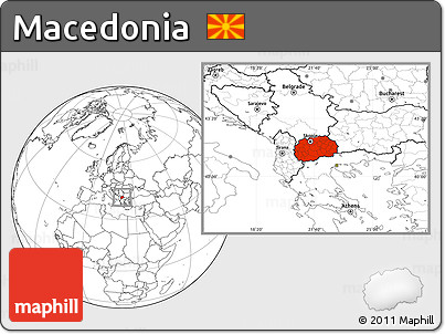 Blank Location Map of Macedonia