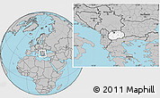 Blank Location Map of Macedonia, gray outside