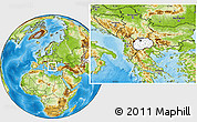 Blank Location Map of Macedonia, physical outside