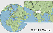 Blank Location Map of Macedonia, savanna style outside