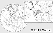Gray Location Map of Macedonia, blank outside