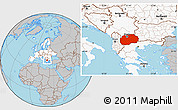 Gray Location Map of Macedonia, highlighted continent