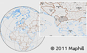 Gray Location Map of Macedonia, lighten, desaturated