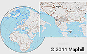 Gray Location Map of Macedonia, lighten, semi-desaturated, land only
