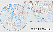 Gray Location Map of Macedonia, lighten, semi-desaturated