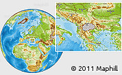 Gray Location Map of Macedonia, physical outside