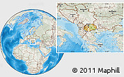 Physical Location Map of Macedonia, lighten, semi-desaturated, land only