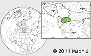Political Location Map of Macedonia, blank outside