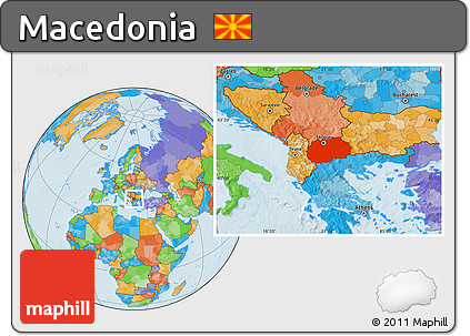 Political Location Map of Macedonia