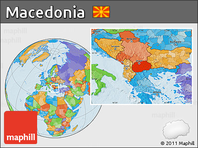 Political Location Map of Macedonia