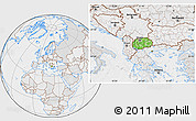 Political Location Map of Macedonia, lighten, desaturated