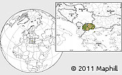 Satellite Location Map of Macedonia, blank outside