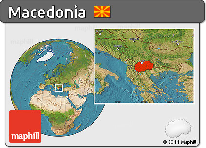 Satellite Location Map of Macedonia