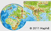Satellite Location Map of Macedonia, physical outside