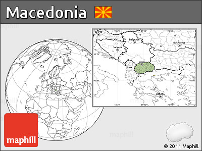 Savanna Style Location Map of Macedonia, blank outside