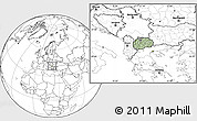 Savanna Style Location Map of Macedonia, blank outside, hill shading inside