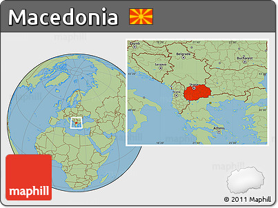 Savanna Style Location Map of Macedonia