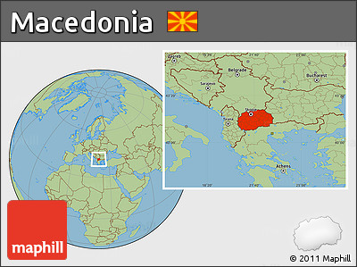 Savanna Style Location Map of Macedonia