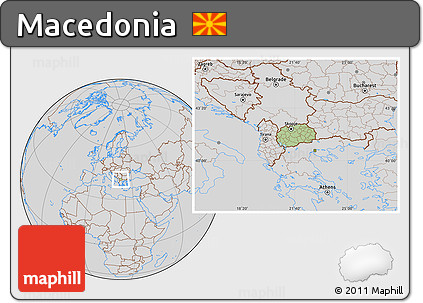 Savanna Style Location Map of Macedonia, lighten, desaturated