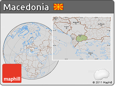 Savanna Style Location Map of Macedonia, lighten, desaturated