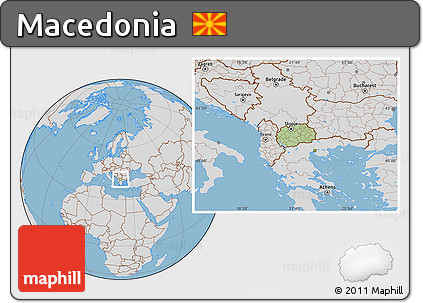 Savanna Style Location Map of Macedonia, lighten, desaturated, land only