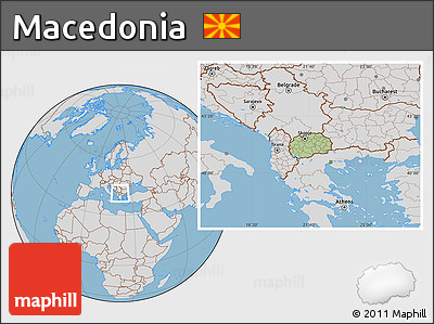 Savanna Style Location Map of Macedonia, lighten, desaturated, land only