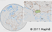 Savanna Style Location Map of Macedonia, lighten, desaturated
