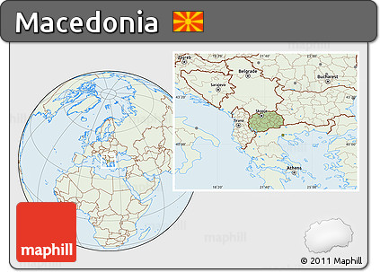Savanna Style Location Map of Macedonia, lighten