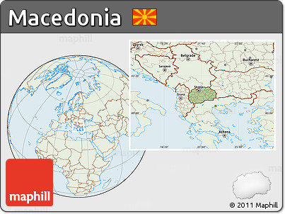Savanna Style Location Map of Macedonia, lighten