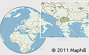 Savanna Style Location Map of Macedonia, lighten, land only