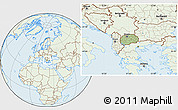 Savanna Style Location Map of Macedonia, lighten