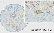 Savanna Style Location Map of Macedonia, lighten, semi-desaturated, hill shading