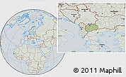 Savanna Style Location Map of Macedonia, lighten, semi-desaturated