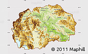 Physical Map of Macedonia, cropped outside