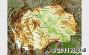 Physical Map of Macedonia, darken