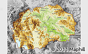 Physical Map of Macedonia, desaturated