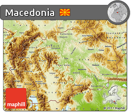 Physical Map of Macedonia