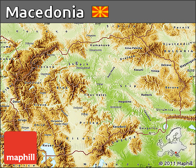 Physical Map of Macedonia