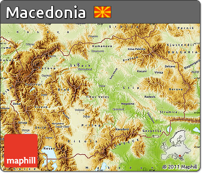 Physical Map of Macedonia