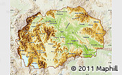 Physical Map of Macedonia, lighten