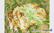 Physical Map of Macedonia, satellite outside