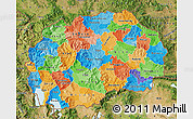 Political Map of Macedonia, satellite outside