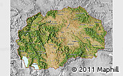 Satellite Map of Macedonia, lighten, desaturated
