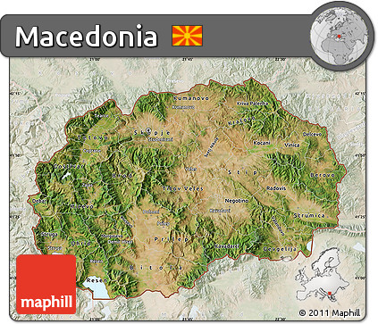 Satellite Map of Macedonia, lighten