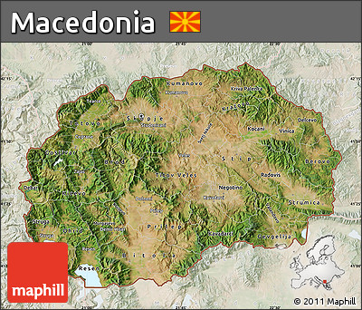 Satellite Map of Macedonia, lighten