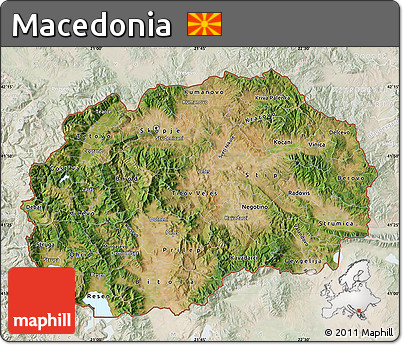 Satellite Map of Macedonia, lighten