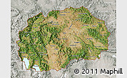 Satellite Map of Macedonia, lighten, semi-desaturated