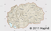 Shaded Relief Map of Macedonia, cropped outside